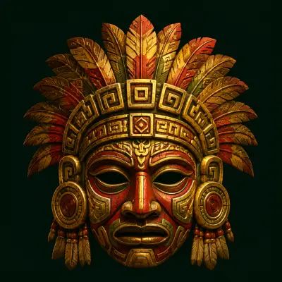 Maschera tribale cerimoniale maya
