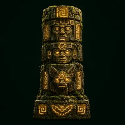 Totem maya scolpito nella pietra